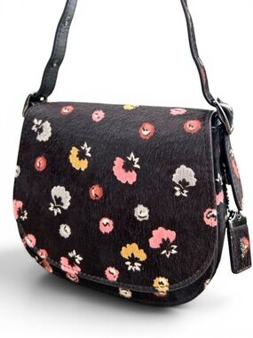COACH 1941 Saddle Bag 23 Hair-On Calf Leather in Floral Print Crossbody